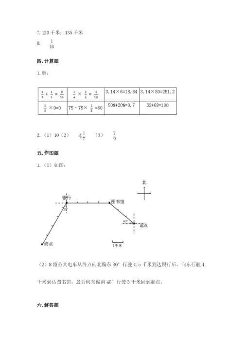人教版六年级上册数学期中测试卷带答案下载.docx