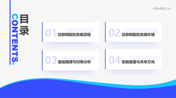 蓝色医疗风互联网医院行业报告PPT模板