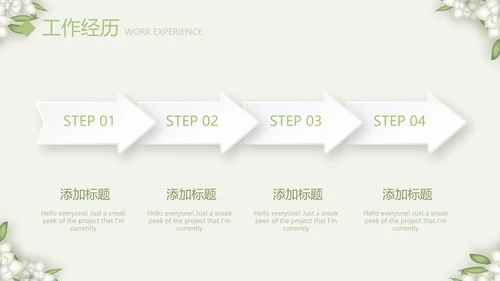 绿色淡雅小清新护士个人简历动态PPT模板