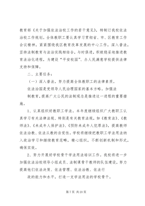 张庄镇中学依法治校工作规划.docx