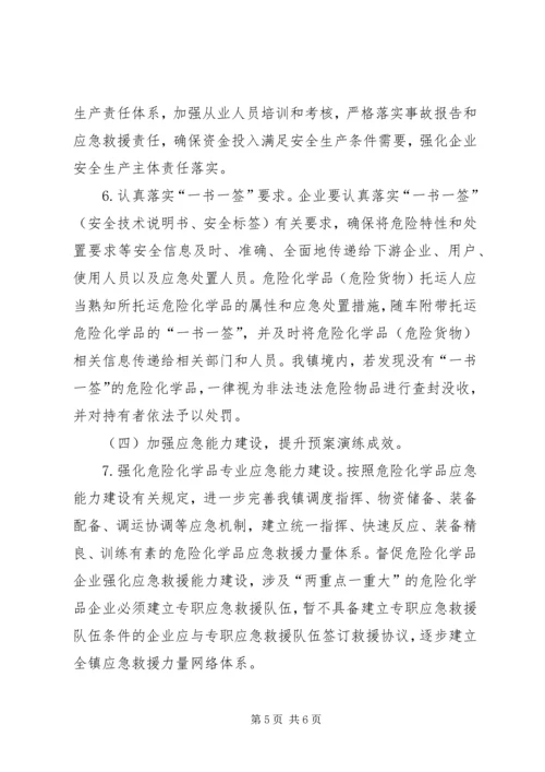 镇人民政府关于危险化学品安全综合治理的实施方案.docx