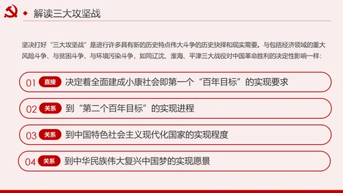 坚决打赢三大攻坚战决胜全面建成小康社会PPT模板