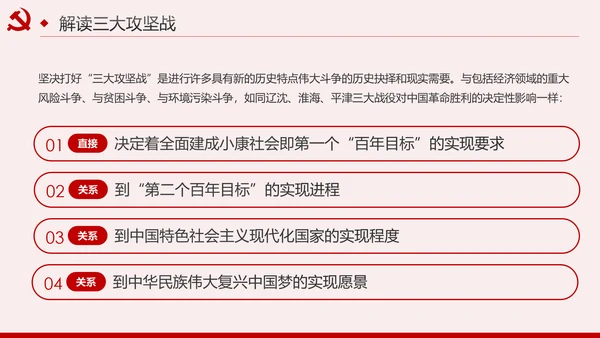 坚决打赢三大攻坚战决胜全面建成小康社会PPT模板
