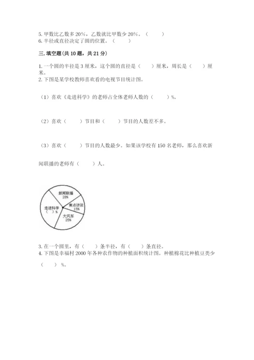 人教版六年级上册数学期末测试卷及答案【夺冠系列】.docx