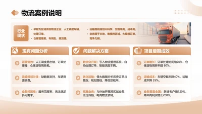 茶色商务风物流案例说明