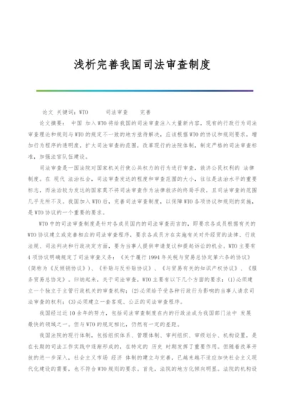 浅析完善我国司法审查制度.docx