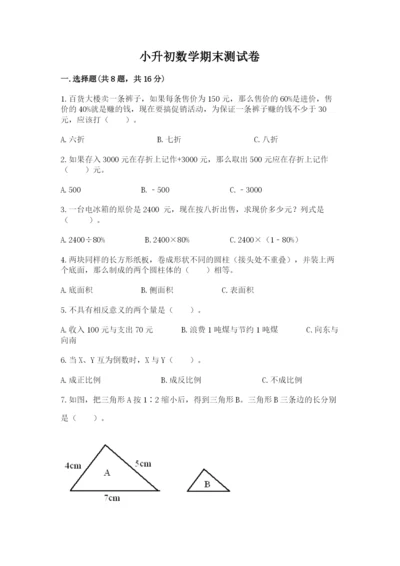 小升初数学期末测试卷及完整答案（全国通用）.docx