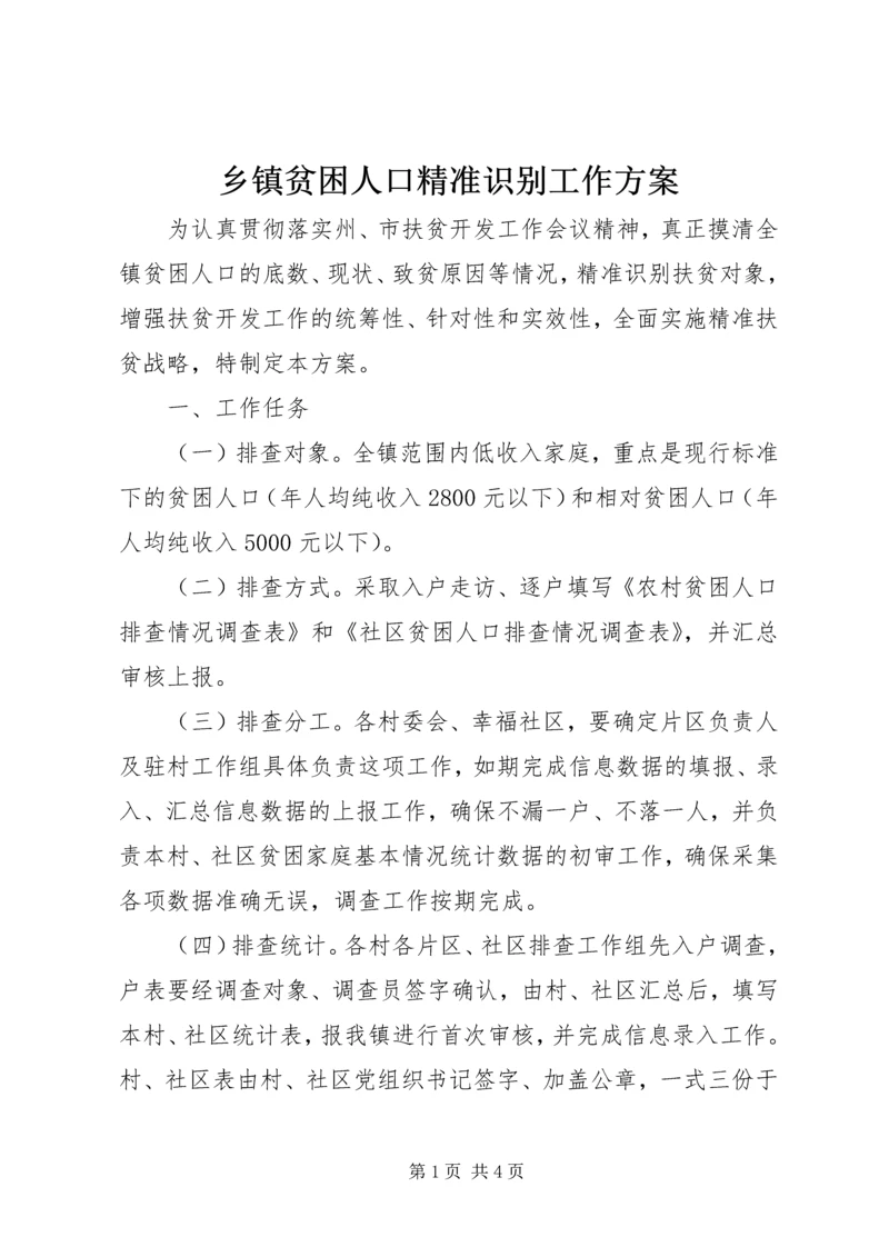 乡镇贫困人口精准识别工作方案.docx