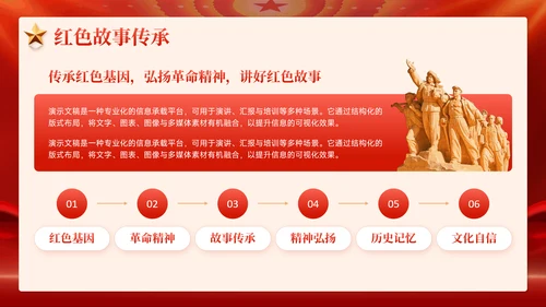 红色党政风红色文化红色精神培训学习PPT模板
