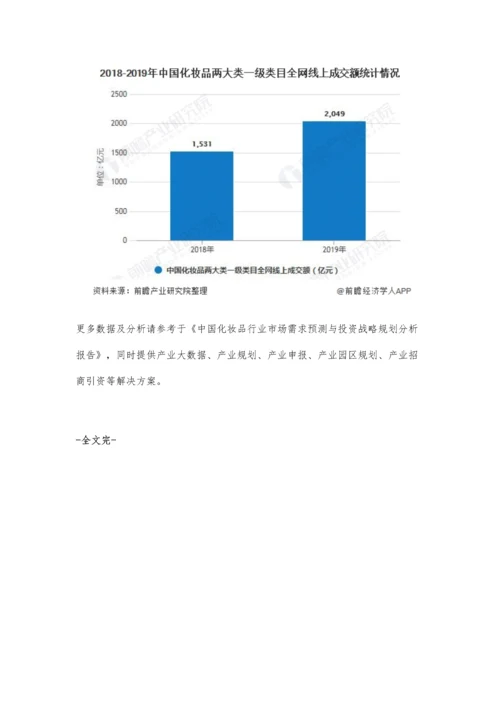 中国化妆品行业市场分析市场消费位居全球第二-线上交易规模突破2000亿.docx