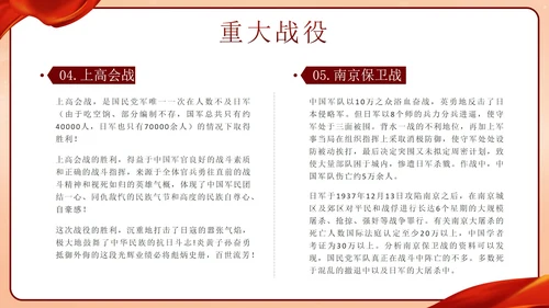 红色中国风抗日战争胜利78周年纪念带内容PPT模板