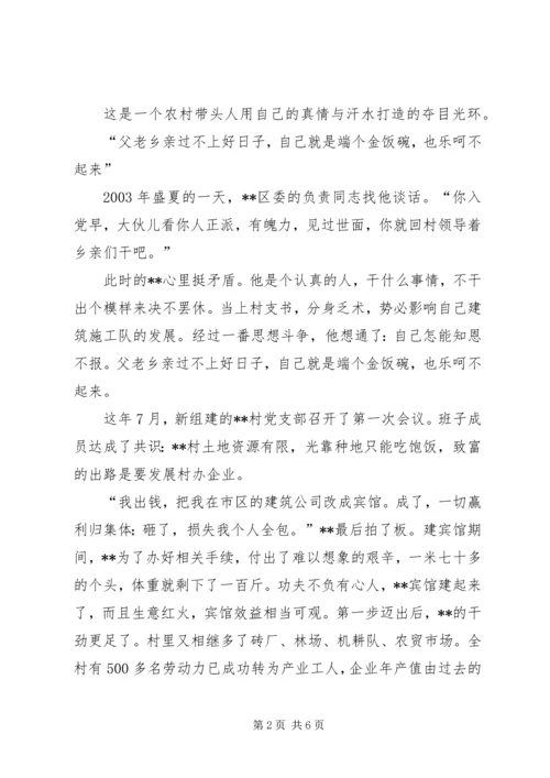 村党支部书记杰出青年先进事迹.docx