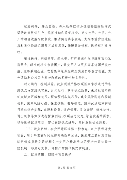 贫困地区水电矿产资源开发试点方案.docx