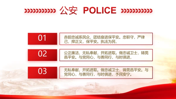 红色党建公安警察派出所年终总结汇报PPT模板