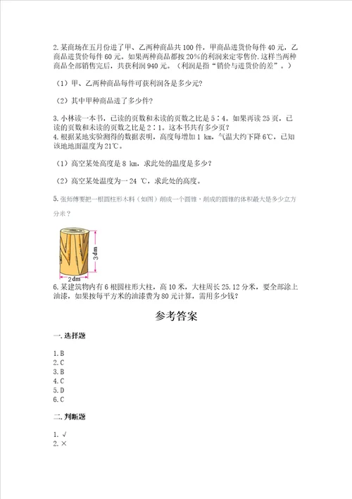 小学六年级下册数学期末测试卷附完整答案（典优）