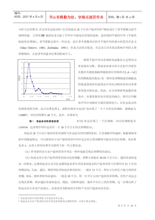 【论文】资金流动性与制造业产能利用率周期波动的关联性研究.docx