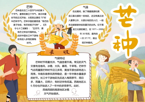 二十四节气芒种word小报
