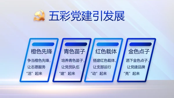 蓝色大气党建党支部年终工作总结PPT