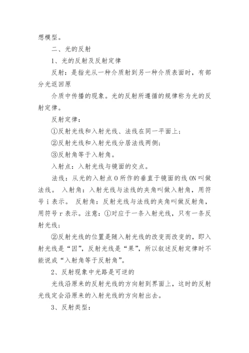 初二物理光学知识点总结最新.docx