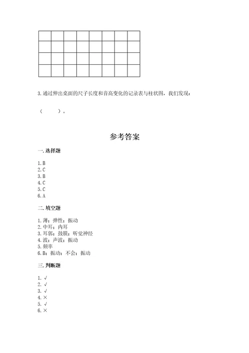 教科版科学四年级上册第一单元声音测试卷精品有答案