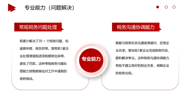红色商务风会计专业大学生求职综合能力展示职业生涯规划通用PPT模版