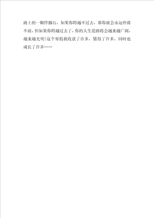 寒假感想作文500