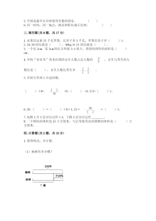 凤台县六年级下册数学期末测试卷必考题.docx
