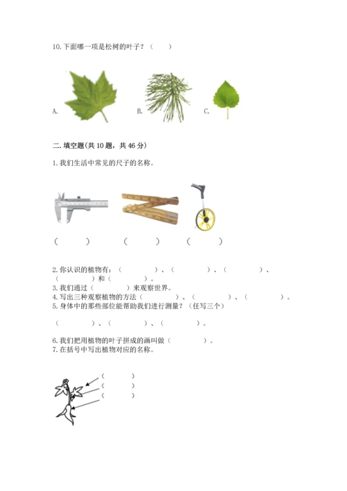 教科版一年级上册科学期末测试卷及参考答案【夺分金卷】.docx