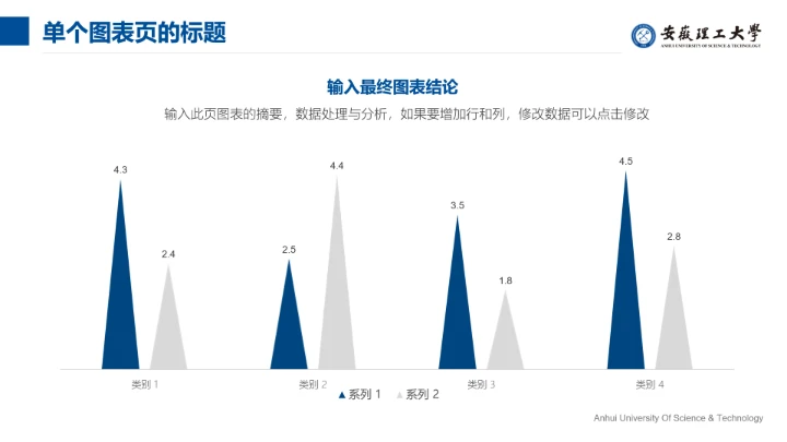 蓝色简约安徽理工大学专属学术汇报毕业答辩通用PPT模板