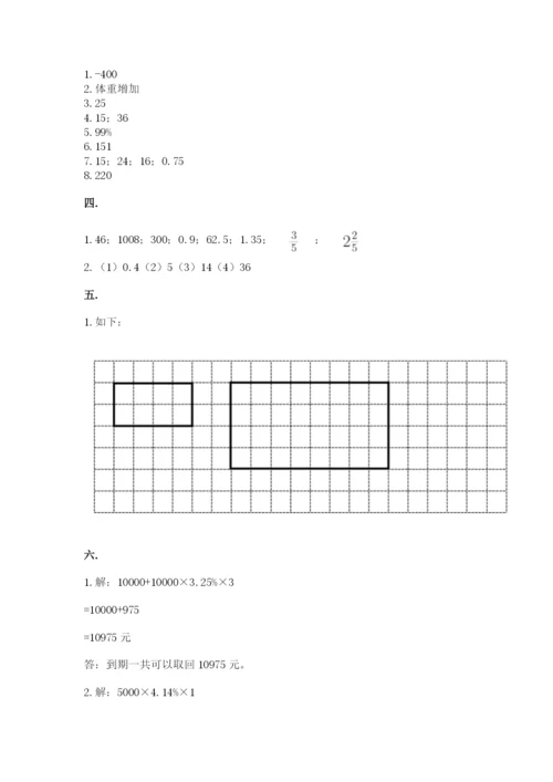 小升初数学综合模拟试卷附参考答案（名师推荐）.docx