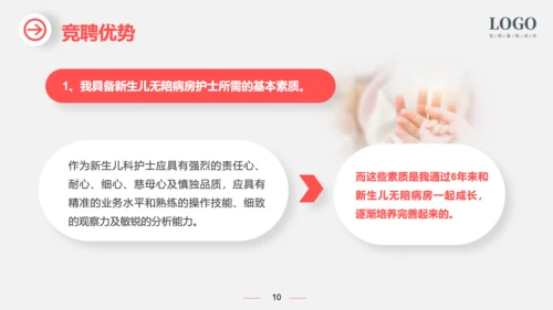 新生儿科护士长竞聘医院护理通用PPT模板