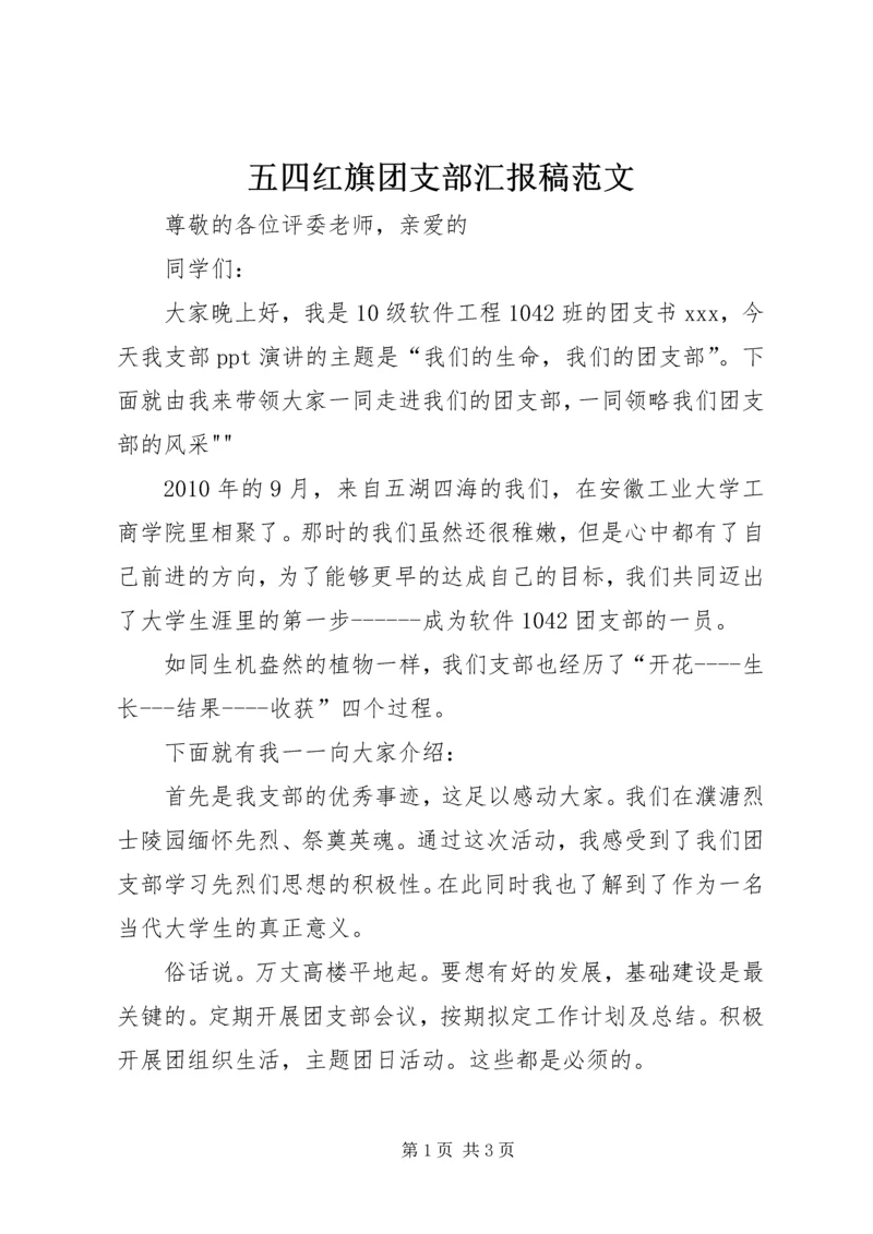 五四红旗团支部汇报稿范文.docx