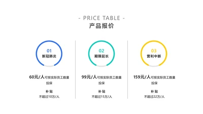 简约风产品付费价目表3项PPT内容页
