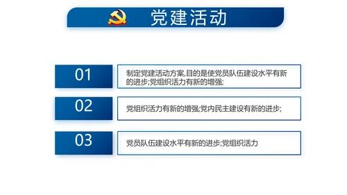 蓝色党建党支部年终工作总结述职报告动态PPT