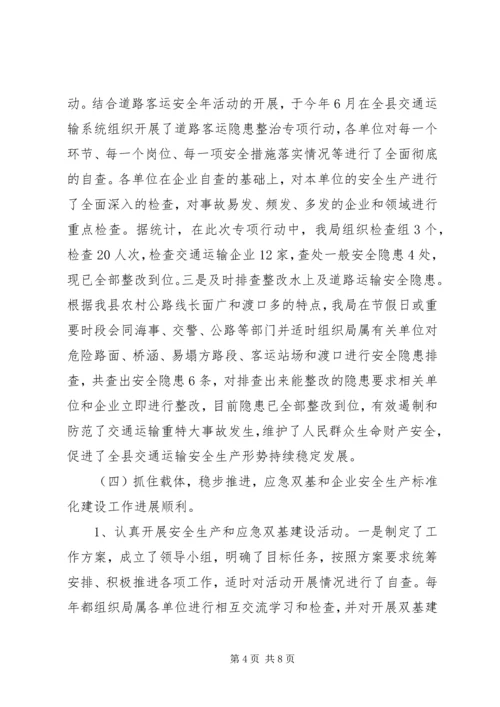 交通运输安全生产隐患排查整治工作汇报.docx