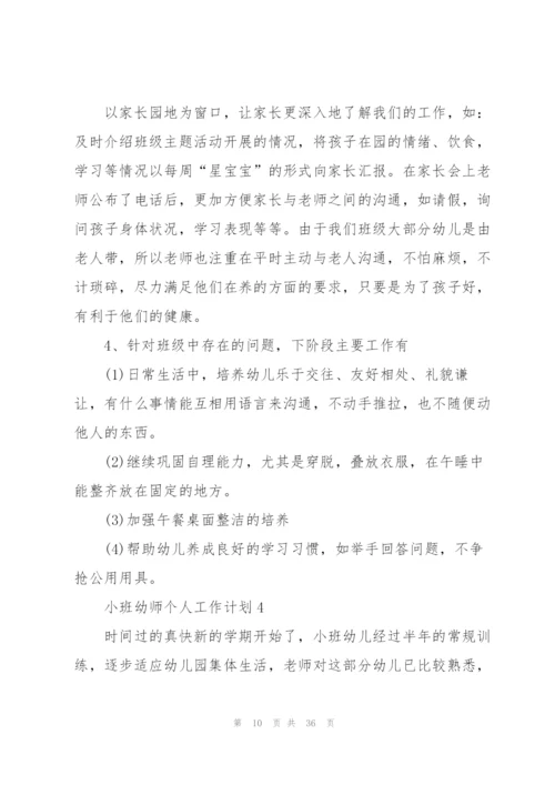 小班幼师个人工作计划10篇.docx