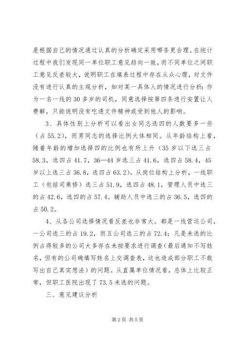 企业改制工作职工意向调查统计分析 (3).docx