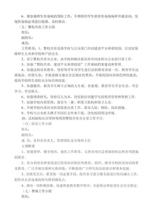 学校安全工作组织机构及各自职责.docx