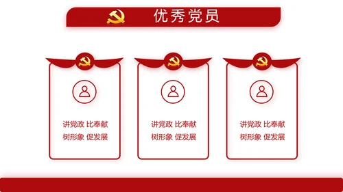 红色简约大气党建教育党支部工作总结动态PPT