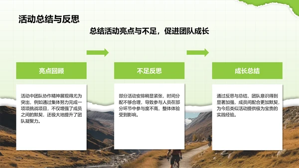绿色摄影风公司团建活动回顾PPT模板