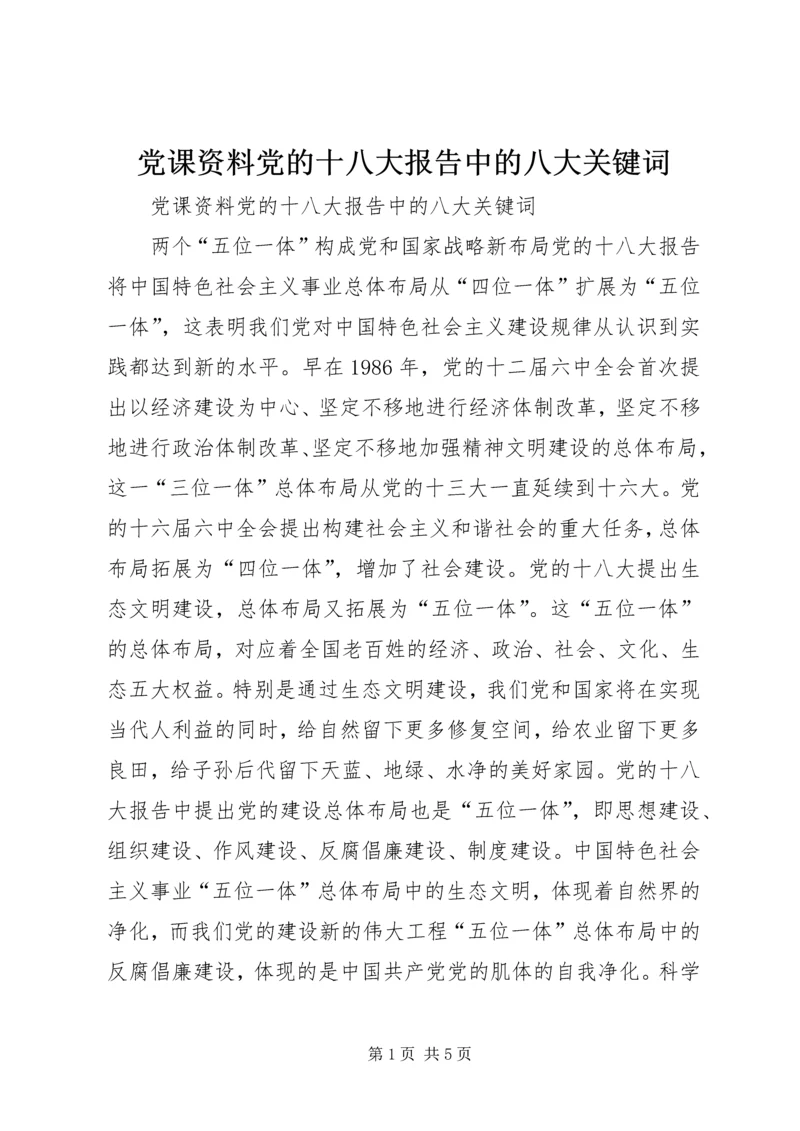 党课资料党的十八大报告中的八大关键词.docx