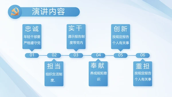 蓝色党建党支部工作汇报PPT党课