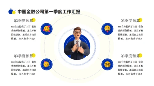 3D商务人士季度工作汇报总结通用PPT模板