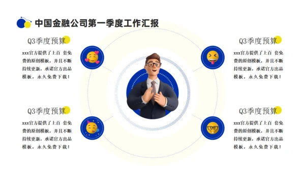 3D商务人士季度工作汇报总结通用PPT模板