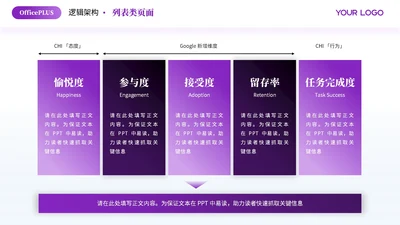 紫色商务风5项列表PPT单页