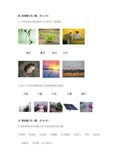 教科版科学二年级上册《期末测试卷》带答案（最新）.docx
