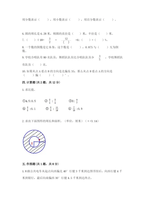 人教版六年级上册数学期末测试卷附答案【模拟题】.docx