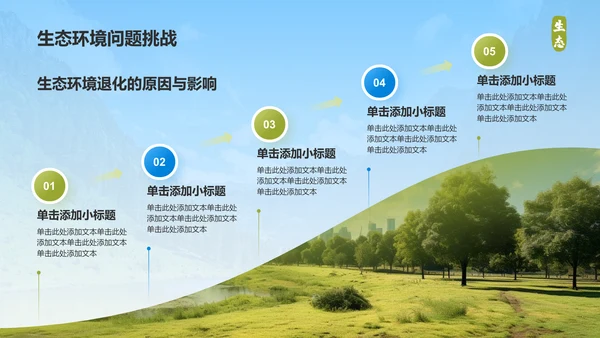 黄色商务风绿水青山就是金山银山生态文明建设PPTPPT模板