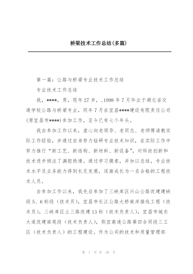 桥梁技术工作总结(多篇).docx