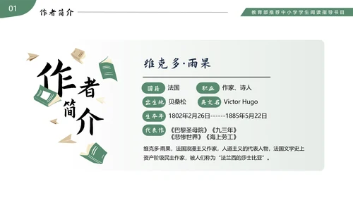 《悲惨世界》读书分享名著导读PPT模板